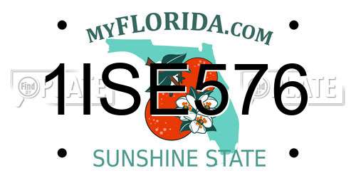 1ISE576 Florida License Plate