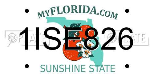 1ISE826 Florida License Plate