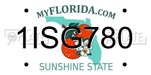 1ISG780 Florida License Plate