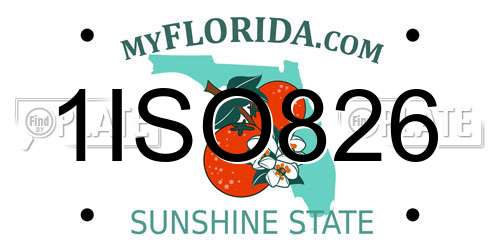 1ISO826 Florida License Plate