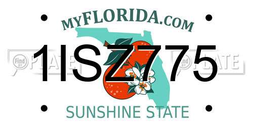 1ISZ775 Florida License Plate
