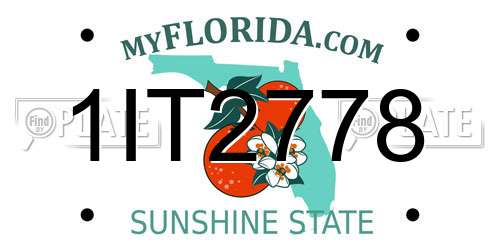 1IT2778 Florida License Plate