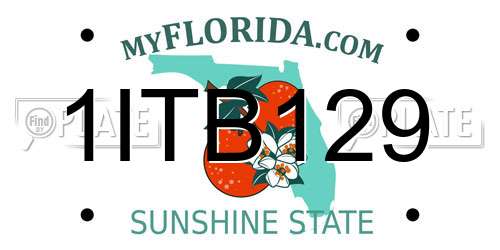 1ITB129 Florida License Plate