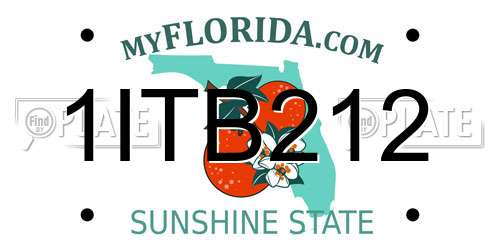 1ITB212 Florida License Plate