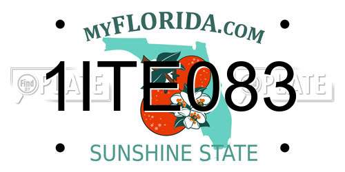 1ITE083 Florida License Plate