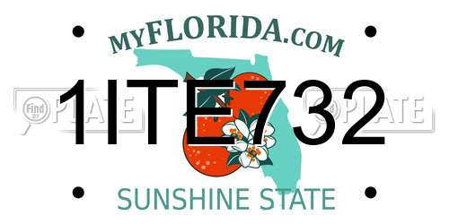 1ITE732 Florida License Plate
