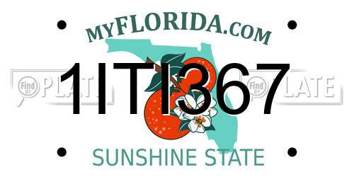 1ITI367 Florida License Plate