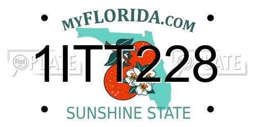 1ITT228 Florida License Plate