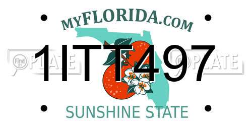 1ITT497 Florida License Plate