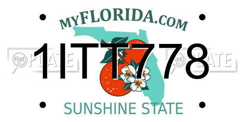 1ITT778 Florida License Plate