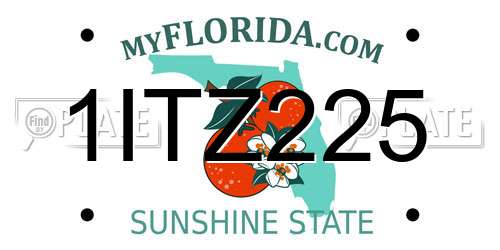 1ITZ225 Florida License Plate