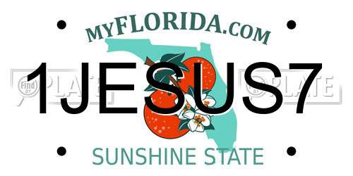 1JESUS7 Florida License Plate