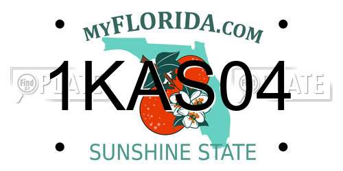 1KAS04 Florida License Plate