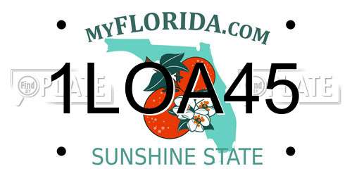 1LOA45 Florida License Plate