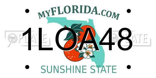 1LOA48 Florida License Plate