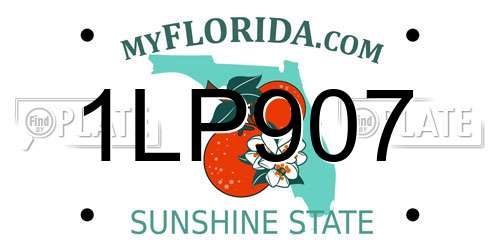 1LP907 Florida License Plate