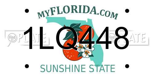 1LQ448 Florida License Plate