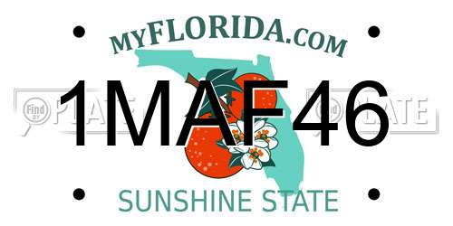 1MAF46 Florida License Plate