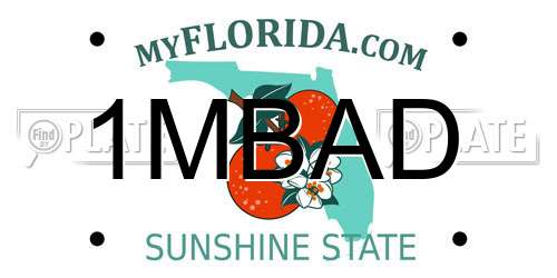 1MBAD Florida License Plate