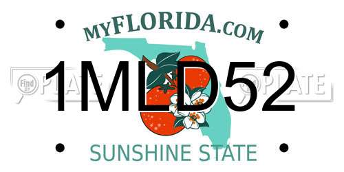 1MLD52 Florida License Plate