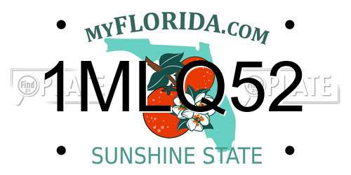 1MLQ52 Florida License Plate