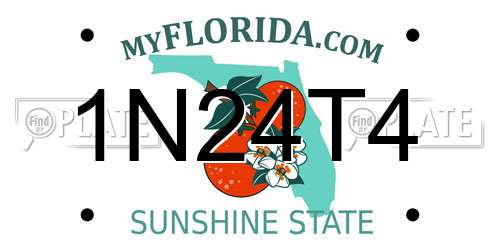 1N24T4 Florida License Plate