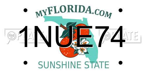 1NUE74 Florida License Plate
