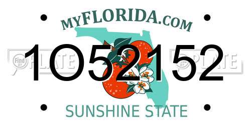 1O52152 Florida License Plate