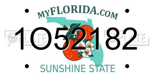 1O52182 Florida License Plate