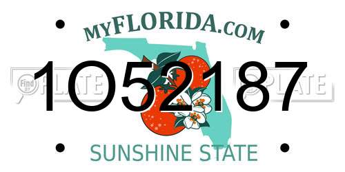 1O52187 Florida License Plate