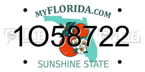 1O58722 Florida License Plate