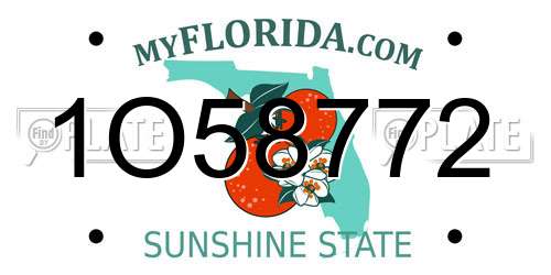 1O58772 Florida License Plate