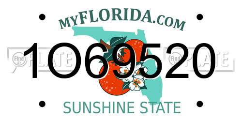 1O69520 Florida License Plate
