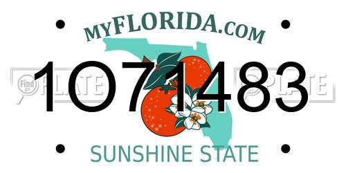 1O71483 Florida License Plate