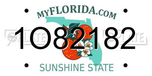1O82182 Florida License Plate