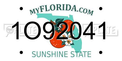 1O92041 Florida License Plate