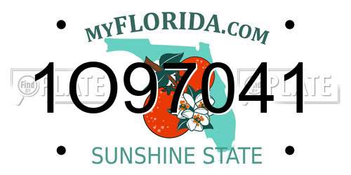 1O97041 Florida License Plate