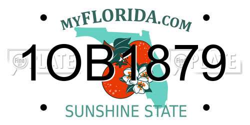 1OB1879 Florida License Plate