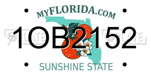 1OB2152 Florida License Plate