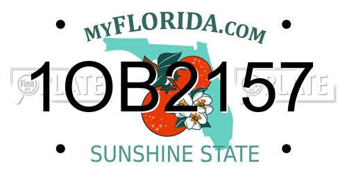 1OB2157 Florida License Plate