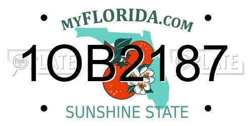 1OB2187 Florida License Plate