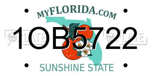 1OB5722 Florida License Plate