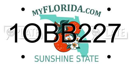 1OBB227 Florida License Plate