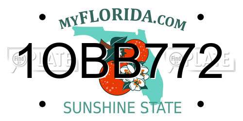 1OBB772 Florida License Plate