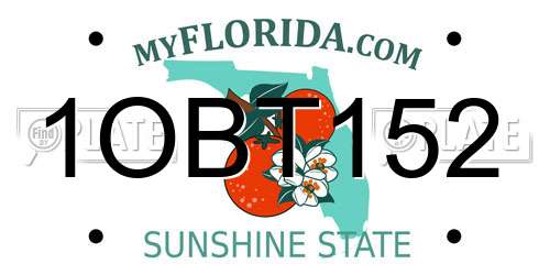 1OBT152 Florida License Plate
