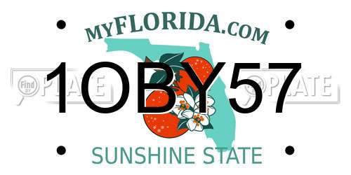 1OBY57 Florida License Plate