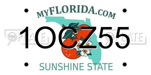 1OCZ55 Florida License Plate
