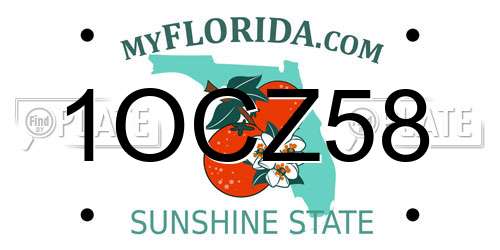 1OCZ58 Florida License Plate