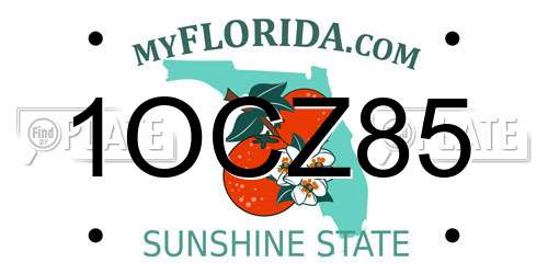 1OCZ85 Florida License Plate