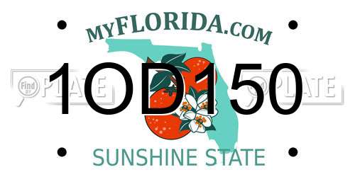 1OD150 Florida License Plate